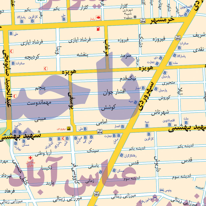 نقشه انتشارات ایرانشناسی مدل منطقه 7 شهرداری تهران کد 407