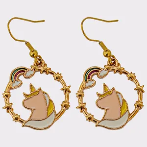 گوشواره دخترانه مدل یونیکورن کد 335