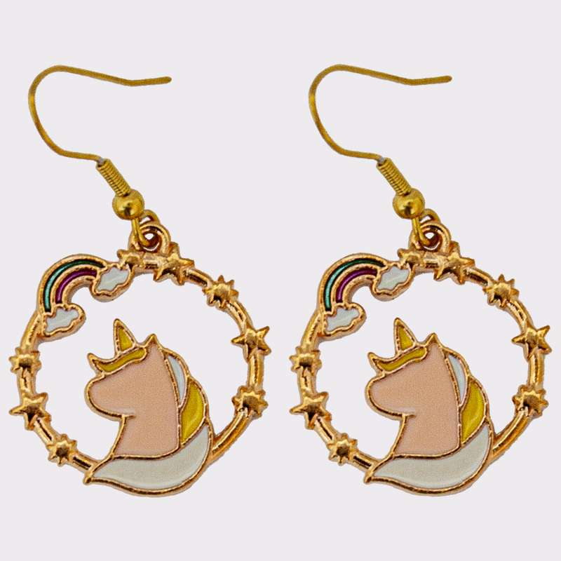 گوشواره دخترانه مدل یونیکورن کد 335