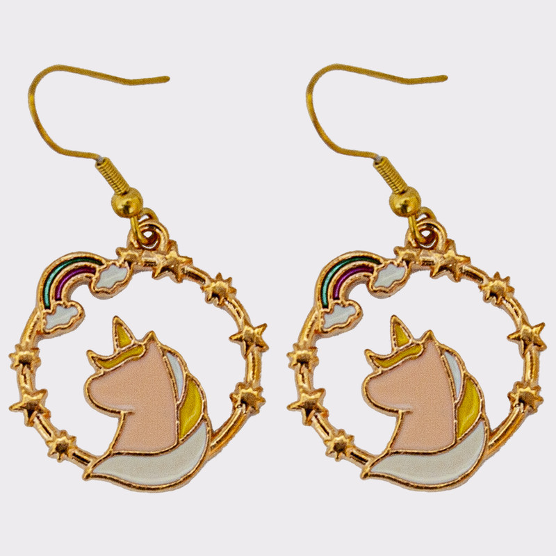 گوشواره دخترانه مدل یونیکورن کد 335