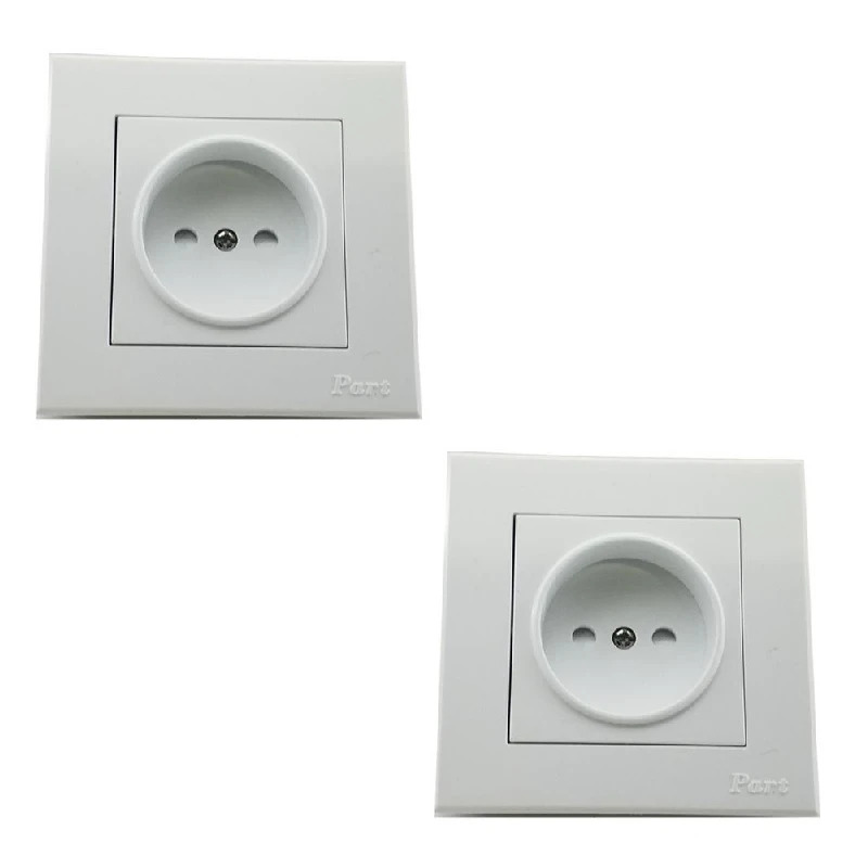 پریز پارت الکتریک مدل توکار بدون ارت بسته 2 عددی