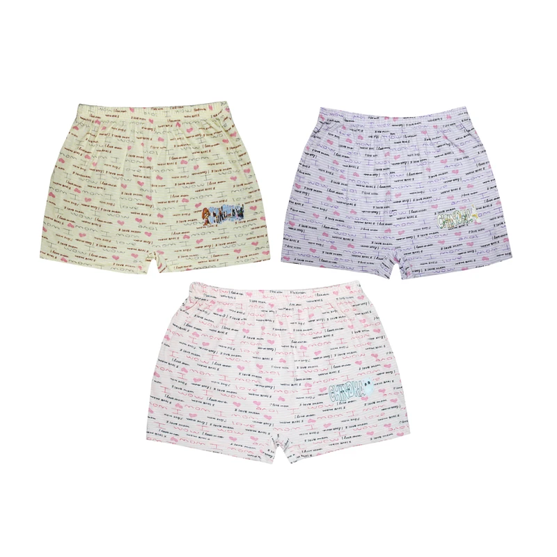شورت پادار دخترانه چیندکا مدل LOVE کد 2025 مجموعه 3 عددی