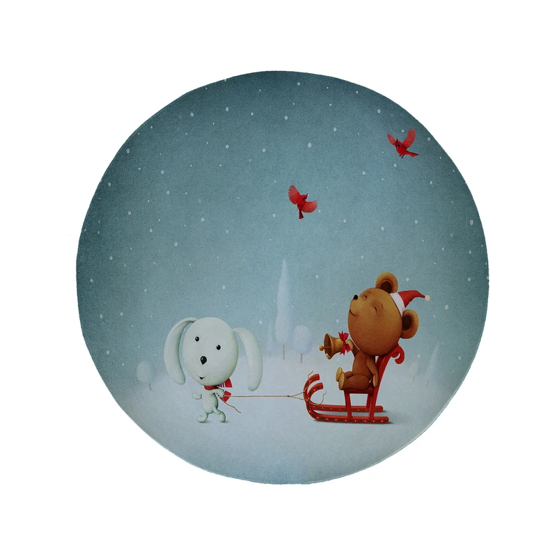 پادری مدل دایره طرح خرس کد 6040 سایز 90 × 90 سانتی متر 