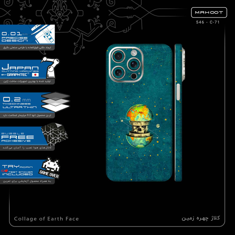 برچسب پوششی ماهوت مدل Collage of Earth Face-FullSkin مناسب برای گوشی موبایل اپل iPhone 15 Pro Max