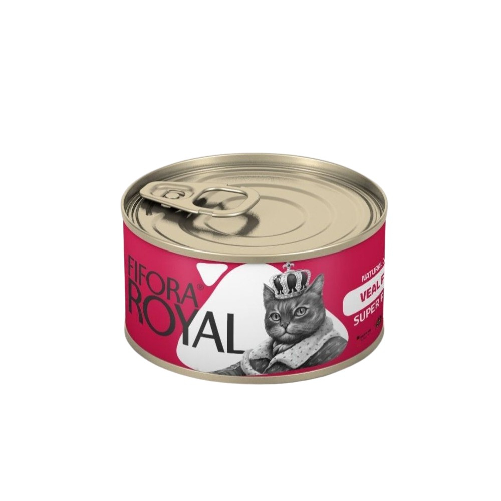 کنسرو غذای گربه بالغ فیفورا مدل Royal طعم گوشت وزن 120 گرم