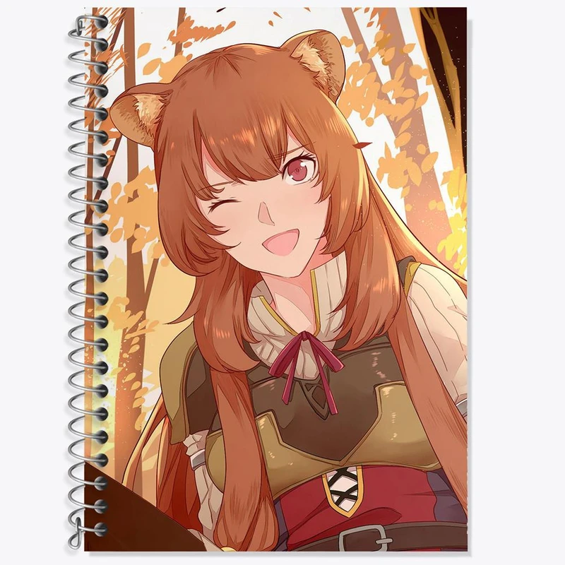 دفتر زبان 50 برگ خندالو مدل دو خط طرح رافتالیا انیمه ظهور قهرمان سپر کد 15941