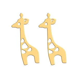 گوشواره طلا 18 عیار زنانه فرشته طرح زرافه WEL-000428