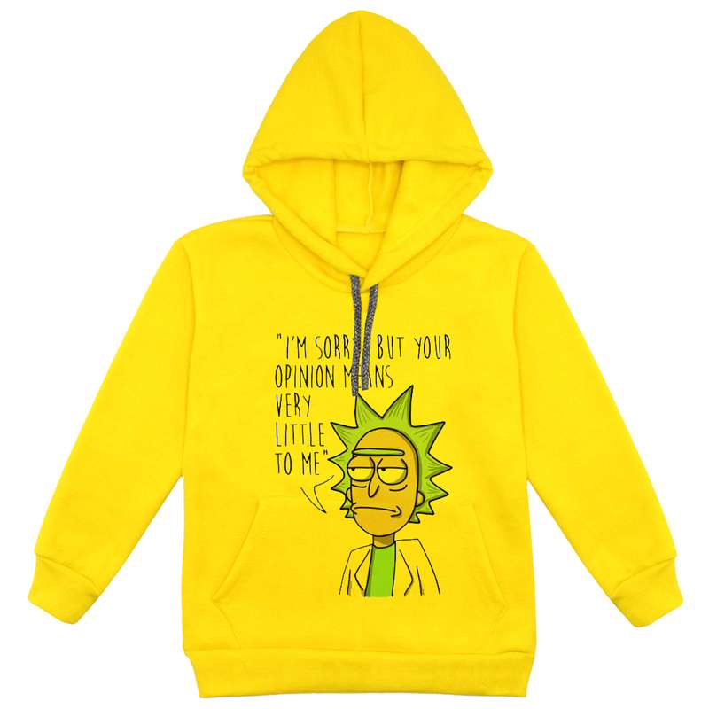 هودی پسرانه مدل ریکی F85  رنگ زرد