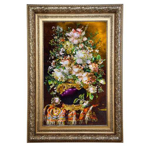  تابلو فرش دستبافت مدل گل کد 306