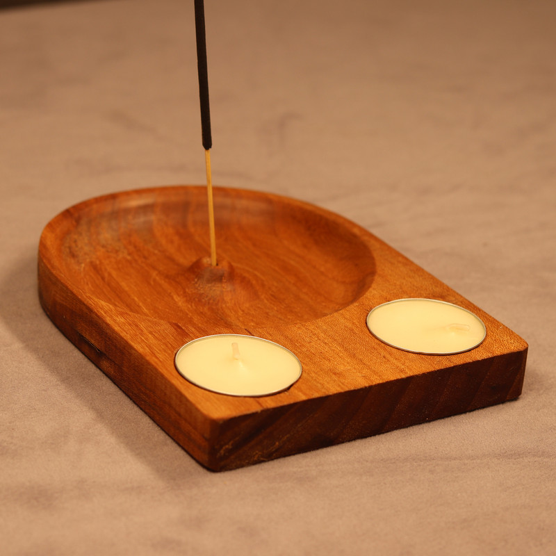 جاشمعی چوبی مدل نیم گرد