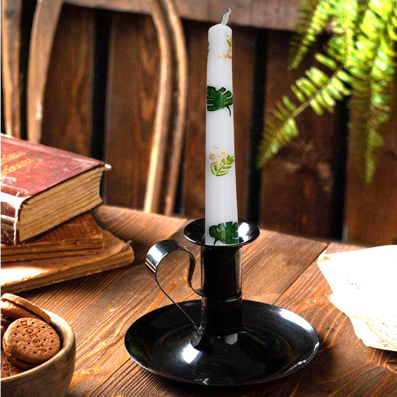 شمع دست ساز طرح برگ انجیری