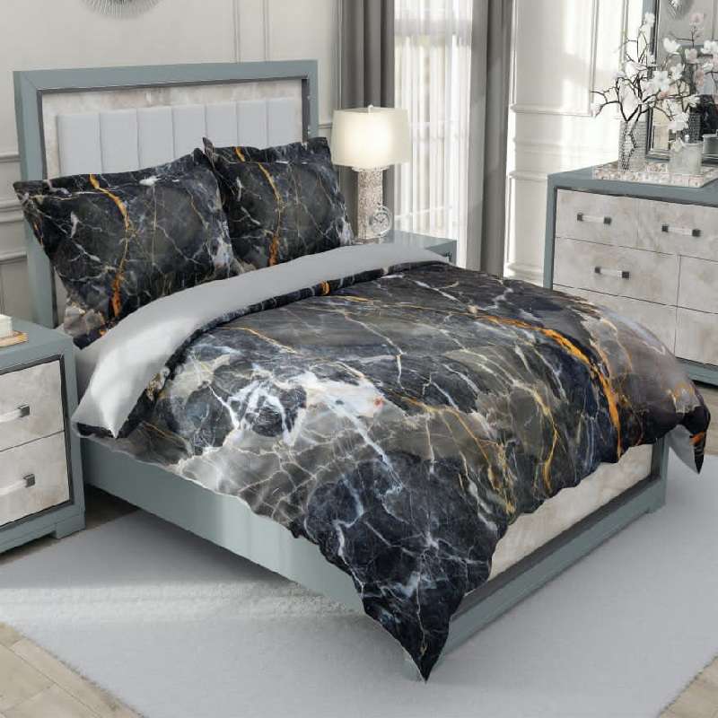 سرویس روتختی طرح سنگ مرمر مدل Black marble دو نفره 6 تکه سرویس روتختی طرح سنگ مرمر مدل Black marble دو نفره 6 تکه