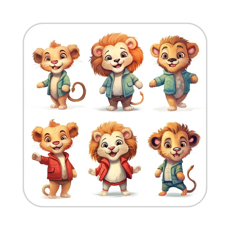 زیر لیوانی کاکتی طرح شیر مدل mp23127