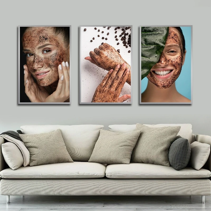 تابلو بکلیت طرح زیبایی و پاکسازی پوست مدل SI-2797 مجموعه 3 عددی