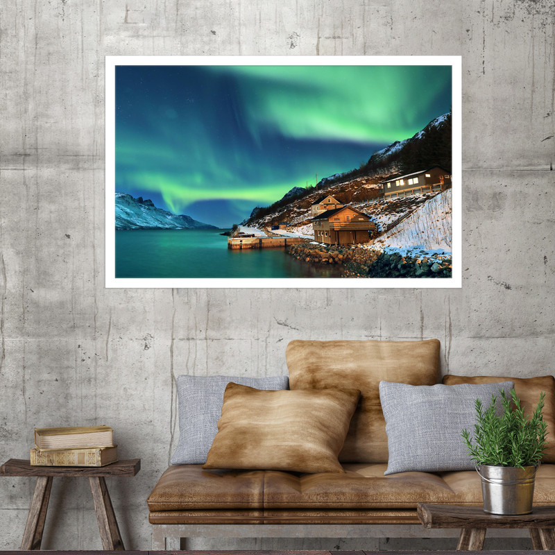 تابلو نوری بکلیت طرح مناظر شفق شمالی مدل W-MO1499