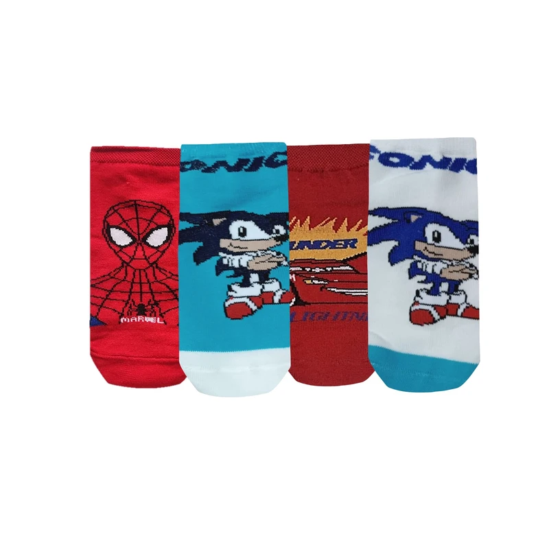 جوراب ساق کوتاه پسرانه کد 01 مجموعه 4 عددی