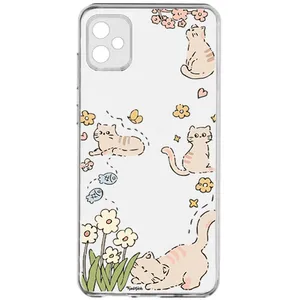 کاور طرح Cat & Flower مناسب برای گوشی موبایل سامسونگ Galaxy A05
