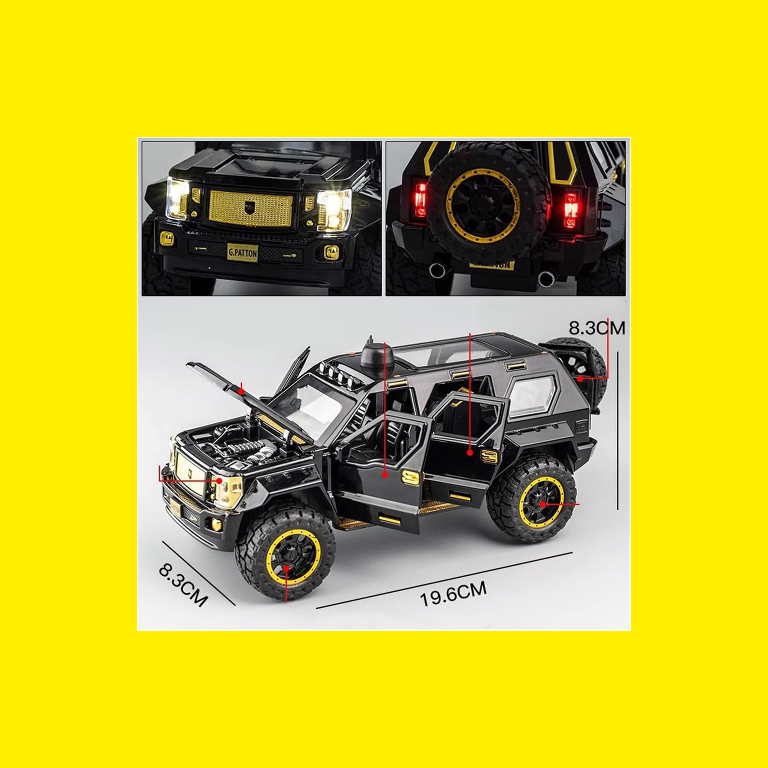 ماشین بازی مدل جیپ جورج پاتون فلزی