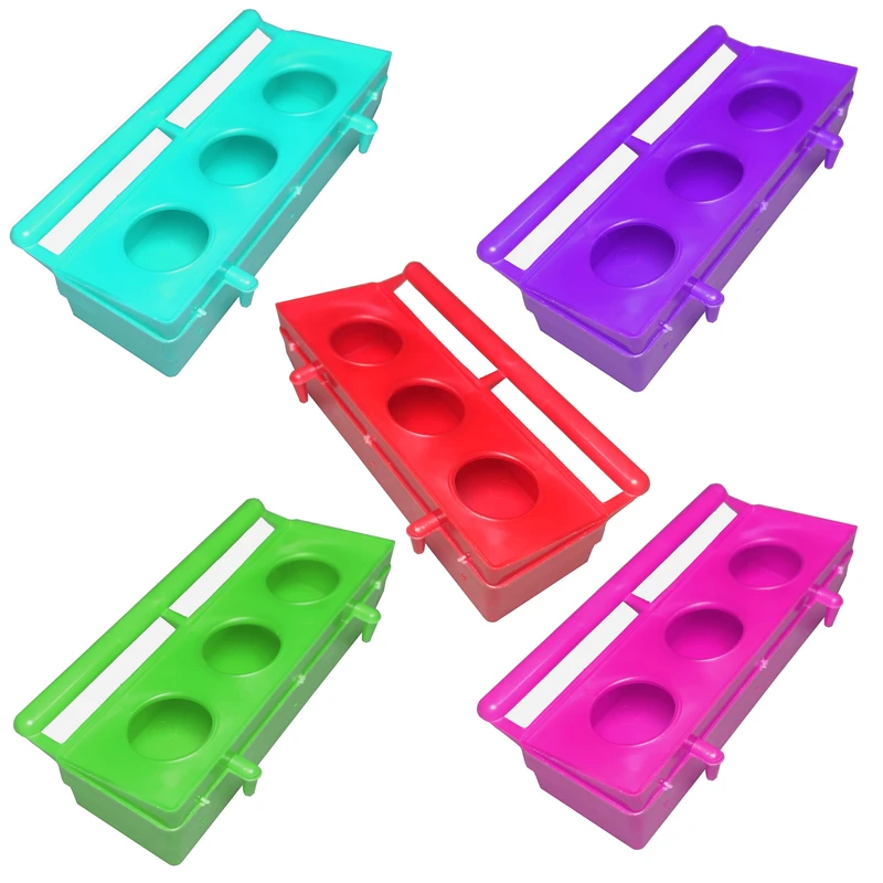 ظرف غذای پرندگان مدل سه سوراخ بسته 5 عددی