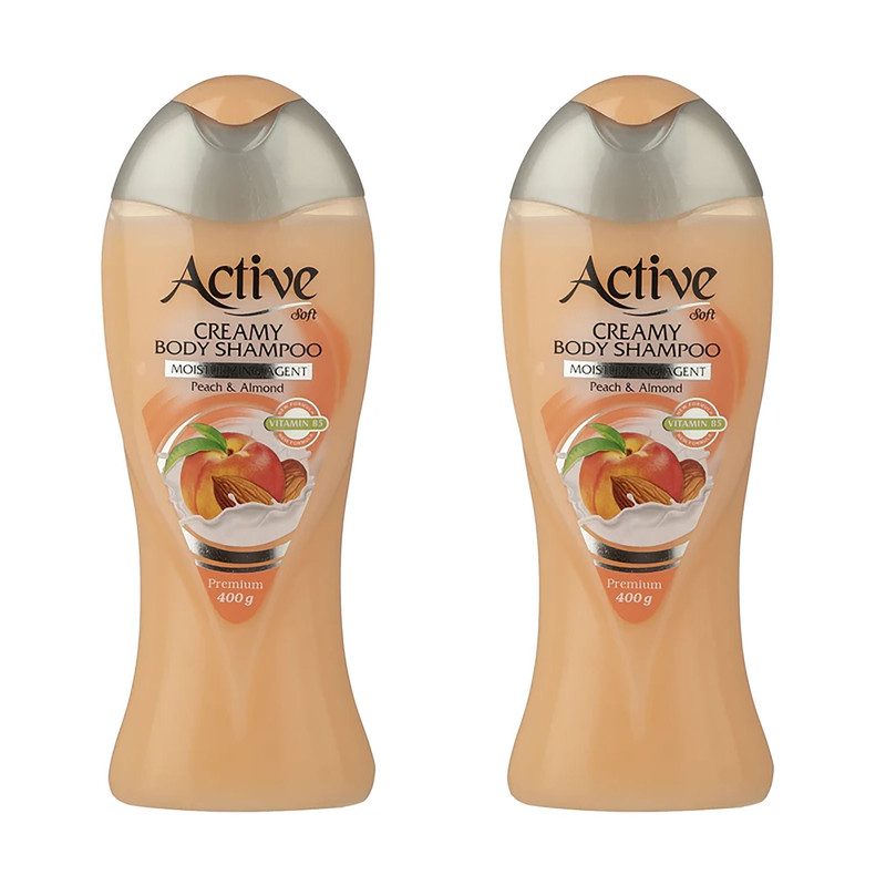 شامپو بدن اکتیو مدل Peach And Almond وزن 400 گرم  مجموعه 2 عددی