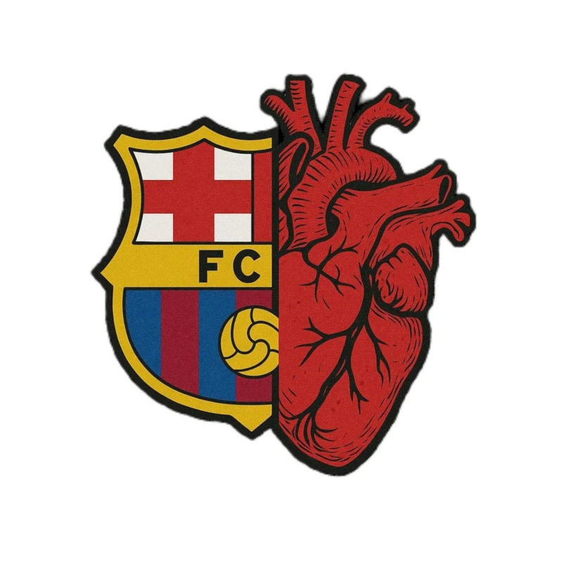 استیکر پارچه و لباس پاد آفرین مدل فوتبالی بارسلونا کد 2174