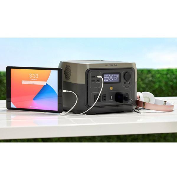 باتری خورشیدی اکوفلو مدل RIVER 2 Max Portable Power Station ظرفیت 512 آمپر ساعت