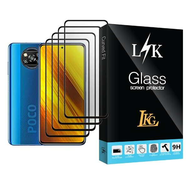 محافظ صفحه نمایش ال کا جی مدل LK Glass MIX004 مناسب برای گوشی موبایل شیائومی Poco X3 NFC بسته چهار عددی
