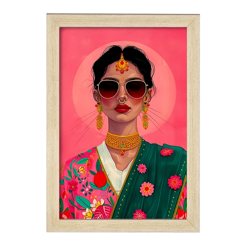 تابلو خندالو مدل دختر هندی کد F6022