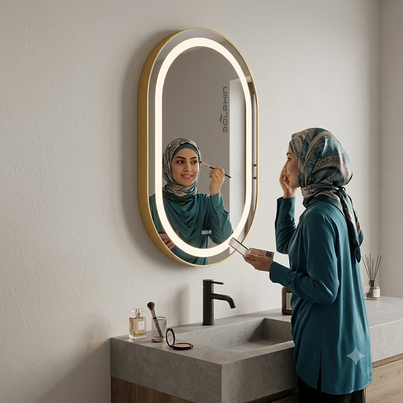 آینه سرویس بهداشتی دلفین مدل بک لایت لمسی کد CROMA -BB-8050 سایز 80x50 سانتی متر