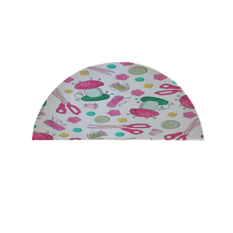 پادری مدل نیم دایره طرح لوازم خیاطی کد 8179 سایز 90×45 سانتی متر