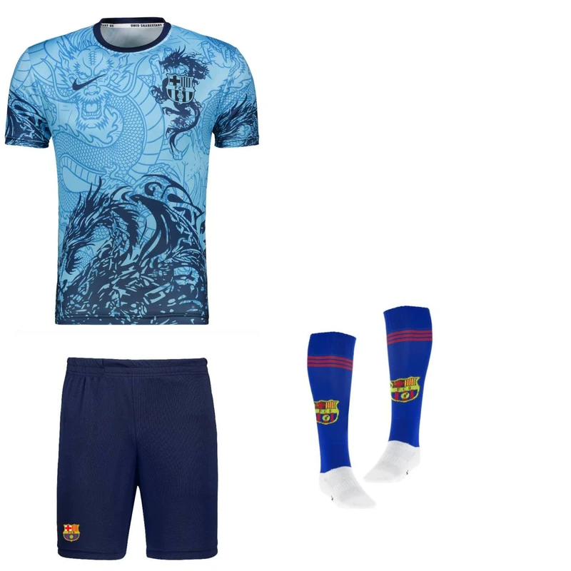 ست 3 تکه لباس ورزشی پسرانه مدل دراگون بارسلونا طرح یامال A2026