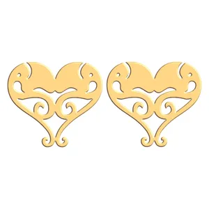 گوشواره طلا 18 عیار زنانه فرشته طرح قلب WEL-000304