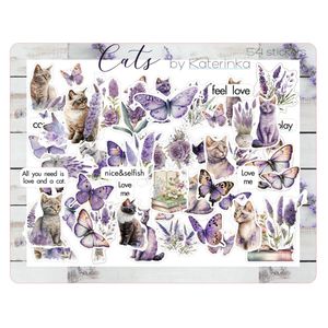 برچسب کاترینکا طرح برش خورده بولت ژورنال و اسکرپ بوک مدل Cats بسته 54 عددی