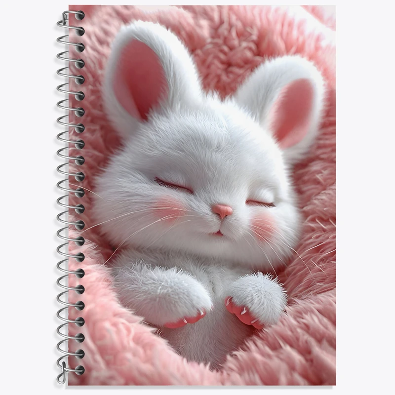 دفتر زبان 50 برگ خندالو مدل سه خط طرح خرگوش کیوت کد N5063