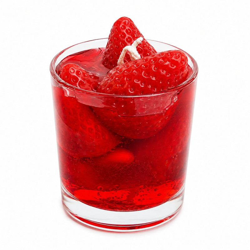شمع ژله‌ ای توت فرنگی مدل روبی