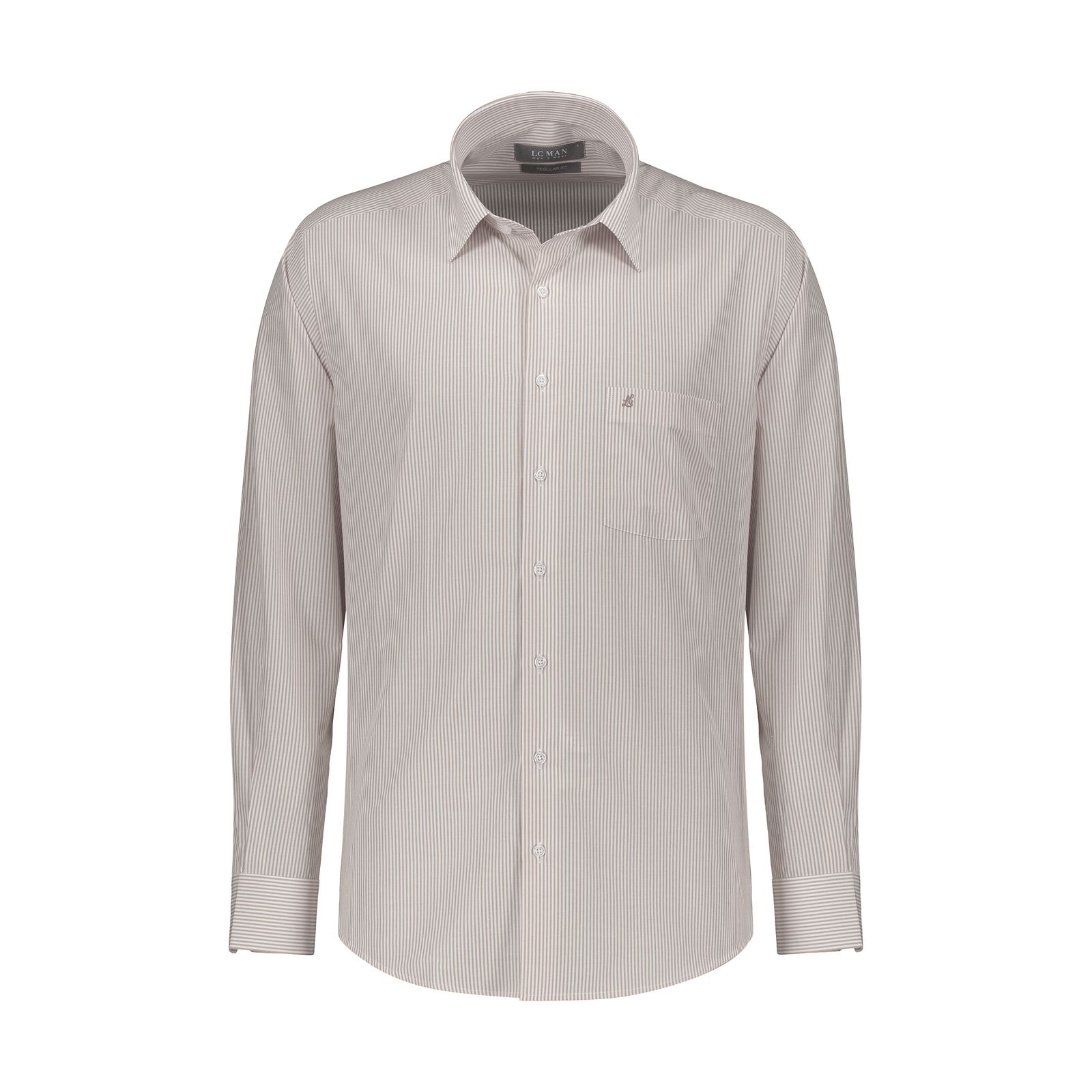 پیراهن آستین بلند مردانه ال سی من مدل 02181290-gray 402