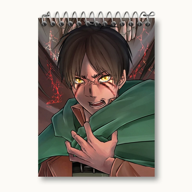 دفتر یادداشت 50 برگ خندالو مدل ارن یگر انیمه اتک آن تایتان Attack on Titan کد 18551