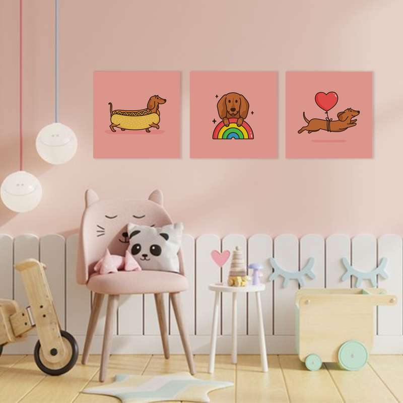 تابلو شاسی بیب استور طرح کودک مدل BA-007 مجموعه سه عددی