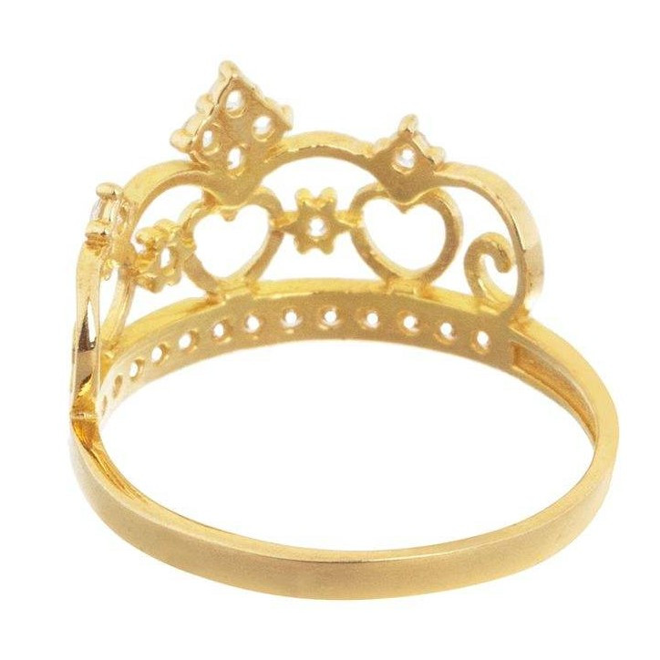 انگشتر طلا 18 عیار زنانه قیراط طرح تاج کد GH4406