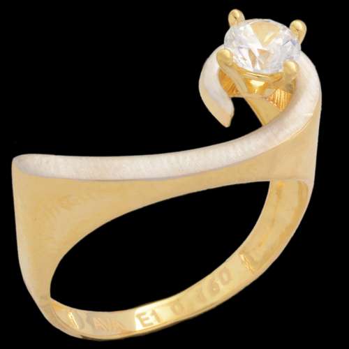 انگشتر طلا 18 عیار زنانه طلای مستجابی مدل سولیتر تک نگین کد 54