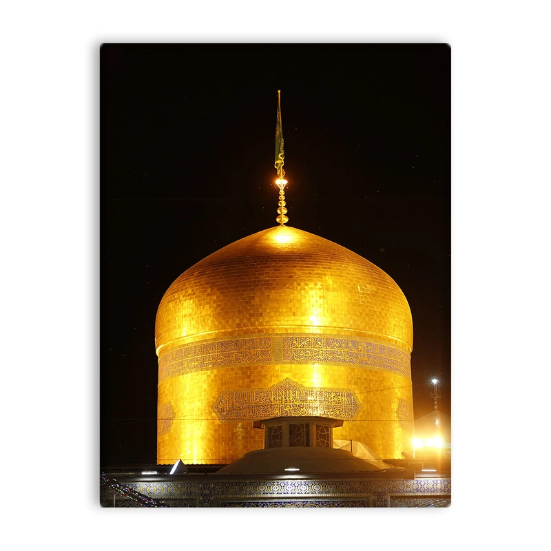 کاشی اطلس آبی طرح گنبد حرم علی بن موسی مدل T4978