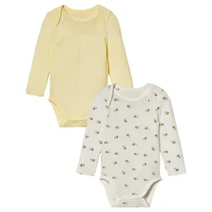 بادی آستین بلند نوزادی لوپیلو مدل زنبور سوزنی مجموعه دو عددی