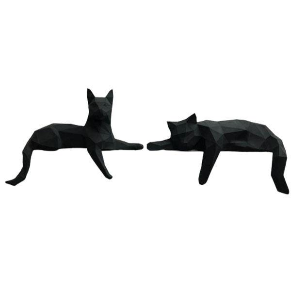 مجسمه دنیا دکوری سرمد مدل گربه گرافیکی مجموعه 2 عددی