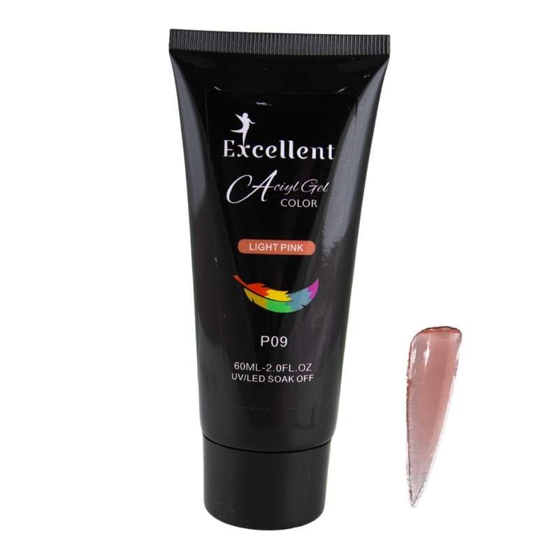 پلی ژل کاشت ناخن اکسلنت مدل P09 حجم 60 میلی لیتر