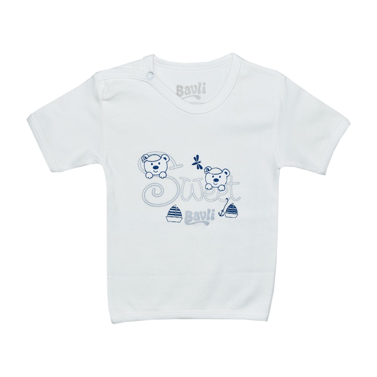 تی شرت آستین کوتاه نوزادی باولی مدل خرس -  - 1