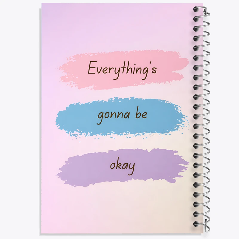 دفتر ژورنال نویسی 50 برگ خندالو مدل نقطه ای طرح Everything's Gonna Be Okay کد N2646