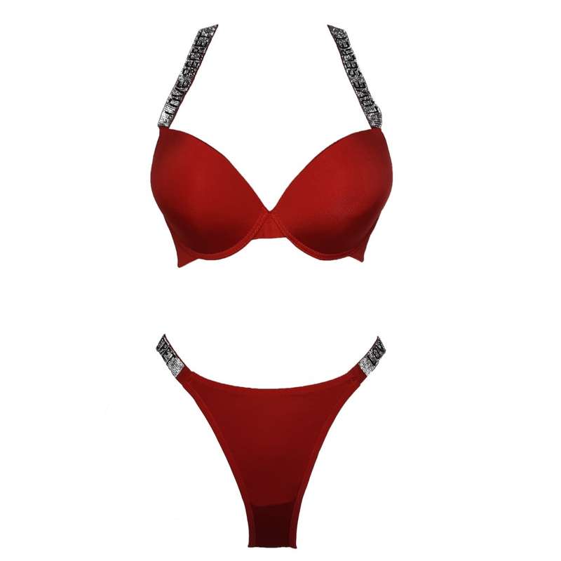 ست شورت و سوتین زنانه مدل نگین دار