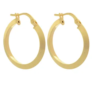 گوشواره کلیپسی طلا 18 عیار زنانه طلای مستجابی مدل حلقه ای آینه ای کد 40145