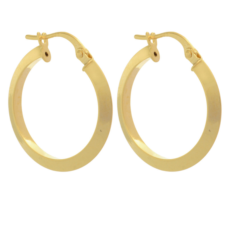 گوشواره کلیپسی طلا 18 عیار زنانه طلای مستجابی مدل حلقه ای آینه ای کد 40145