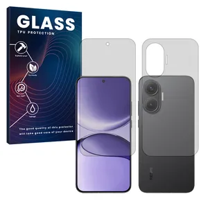 Glass Transparent Hydrogel Screen Protector for Xiaomi Redmi Turbo 4 Pro mobile phone along with the back protector
